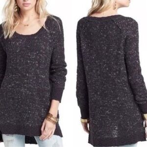 Free People Charcoal Knit Jeepster Honeycomb Sweater